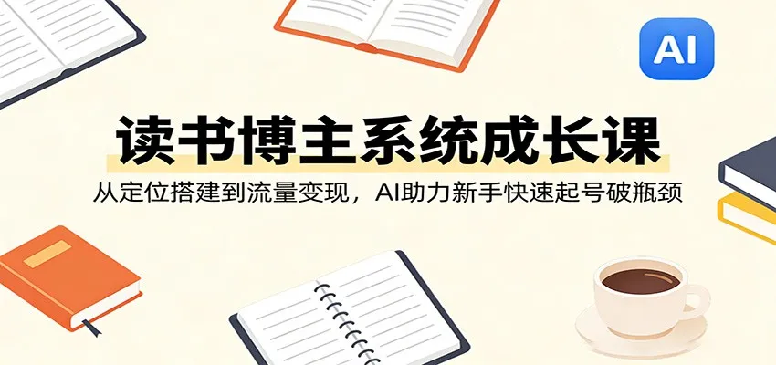 读书博主系统成长课：从定位搭建到流量变现，AI助力新手快速起号破瓶颈_就是爱分享