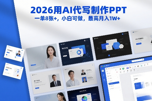 2026用AI代写制作PPT,一单8张+,小白可做,最高月入1W+_就是爱分享
