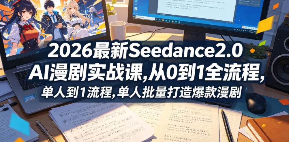 2026最新Seedance2.0 AI漫剧实战课,,从0到1全流程,单人批量打造爆款漫剧_一起云网创