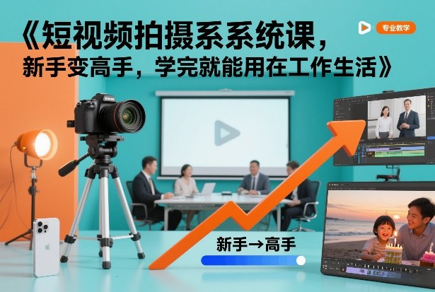 短视频拍摄系统课，新手变高手，学完就能用在工作生活_就是爱分享