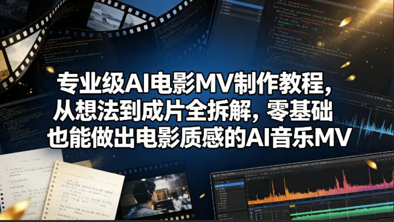 专业级AI电影MV制作教程，从想法到成片全拆解，零基础也能做出电影质感的AI音乐MV_就是爱分享
