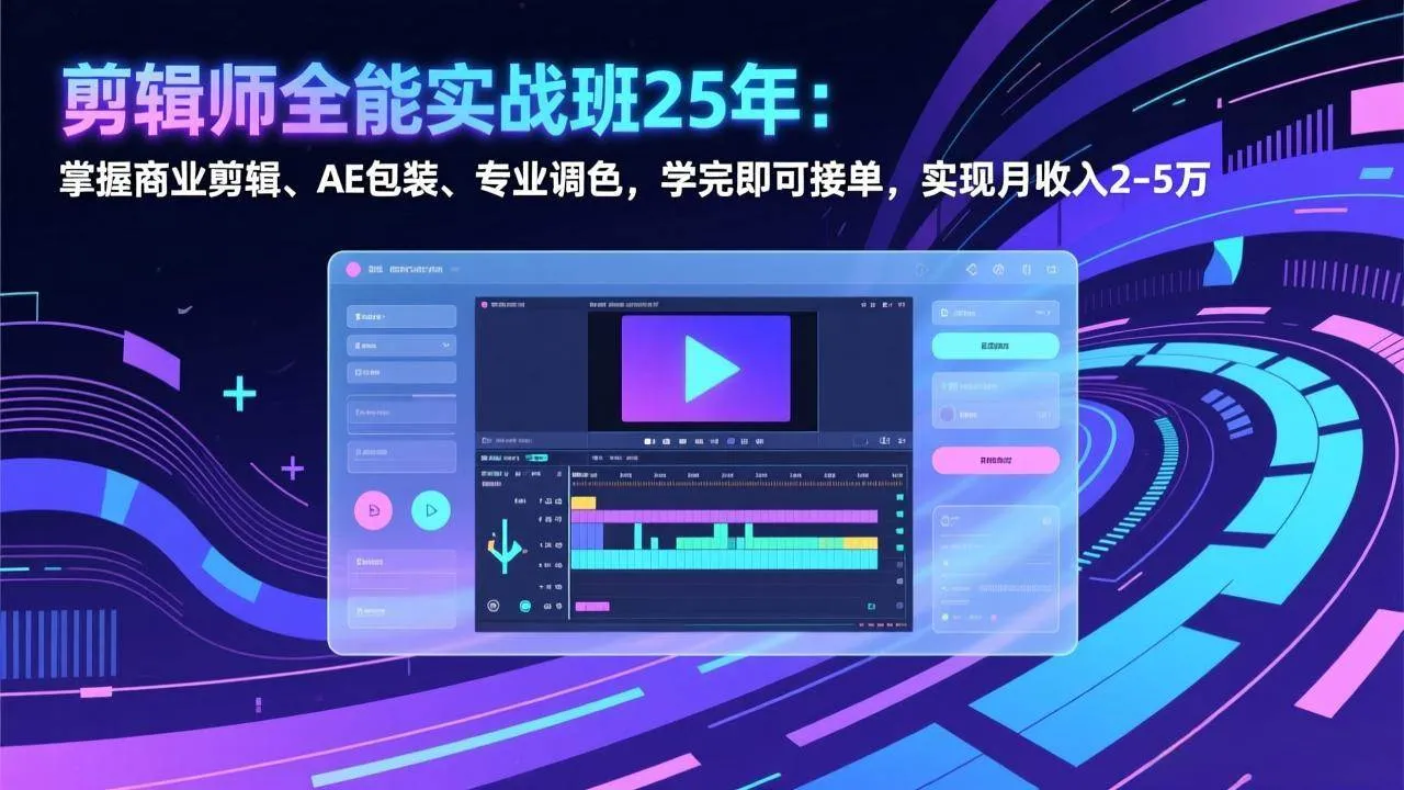 （17294期）剪辑师全能实战班25年：掌握商业剪辑、AE包装、专业调色，学完即可接单，实现月收入2-5万_就是爱分享