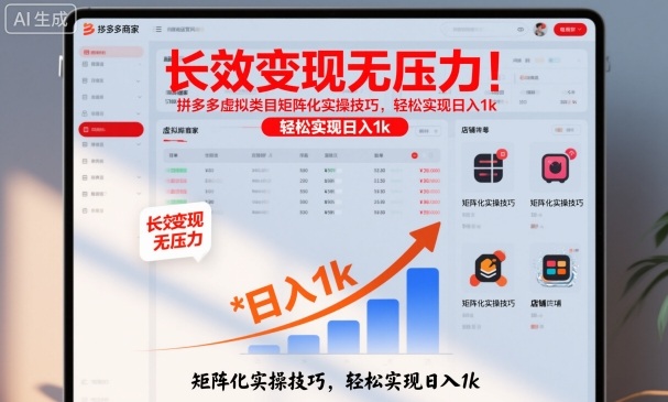 长效变现无压力！拼多多虚拟类目矩阵化实操技巧，轻松实现日入1k【揭秘】_就是爱分享