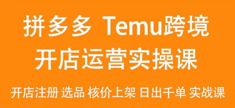 2024Temu最新玩法，Temu跨境开店运营实操课，开店注册/选品/核价上架/日出千单实战课_就是爱分享