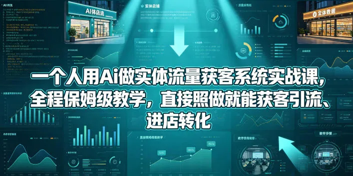 一个人用Ai做实体流量获客系统实战课，全程保姆级教学，直接照做就能获客引流、进店转化_就是爱分享