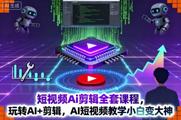 短视频Ai剪辑全套课程，玩转AI+剪辑，AI短视频教学小白变大神_就是爱分享