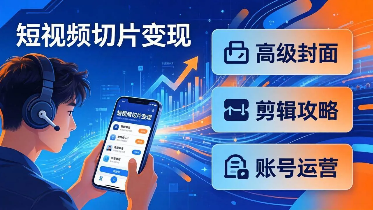 （17758期）短视频切片变现速成班2.0：高级封面+剪辑攻略+账号运营，0基础小白快速入局副业_就是爱分享