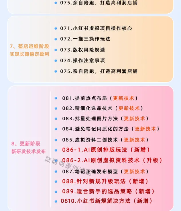 小红书虚拟项目特训班9.0，AI原创PPT技术全跑通，单品单店月纯利润几个W