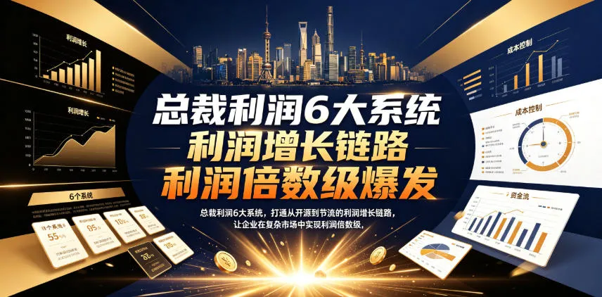 总裁利润6大系统，打通从开源到节流的利润增长链路，让企业在复杂市场中实现利润倍数级爆发_一起云网创