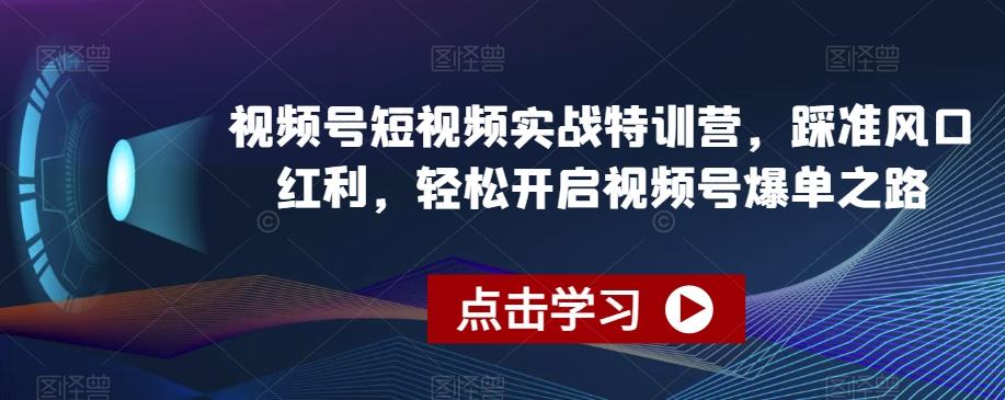 视频号短视频实战特训营，踩准风口红利，轻松开启视频号爆单之路_就是爱分享