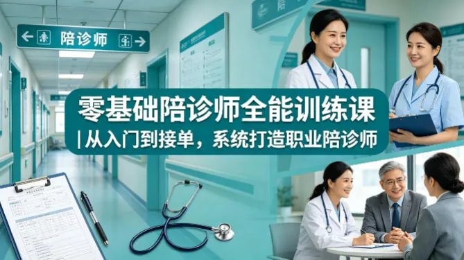 零基础陪诊师全能训练课｜从入门到接单，系统打造职业陪诊师_就是爱分享