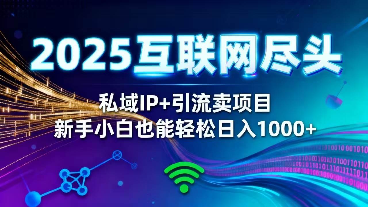 （16485期）2025网创尽头王炸项目！私域 IP + 精准引流，新手小白在家躺赚日入 1000+_就是爱分享