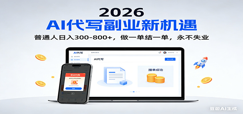 2026 副业首选!AI 代写日入 300-800,普通人0门槛,做一单结一单!_就是爱分享