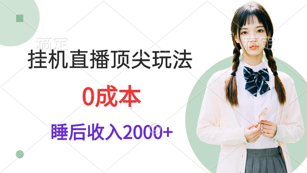 (9715期)挂机直播顶尖玩法，睡后日收入2000+、0成本，视频教学_就是爱分享