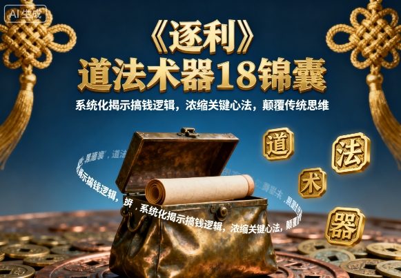 《逐利》道法术器18锦囊，系统化揭示搞钱逻辑，浓缩关键心法，颠覆传统思维（更新）_就是爱分享
