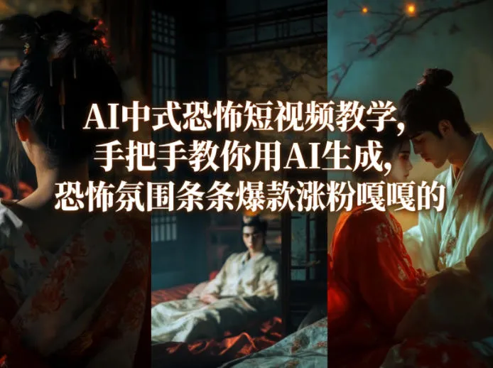 AI中式恐怖短视频教学，手把手教你用AI生成，恐怖氛围条条爆款涨粉嘎嘎的_就是爱分享