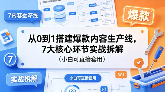 从0到1搭建爆款内容生产线，7大核心环节实战拆解（小白可直接套用）_就是爱分享