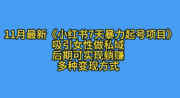 K总部落11月最新小红书7天暴力起号项目，吸引女性做私域【揭秘】_就是爱分享