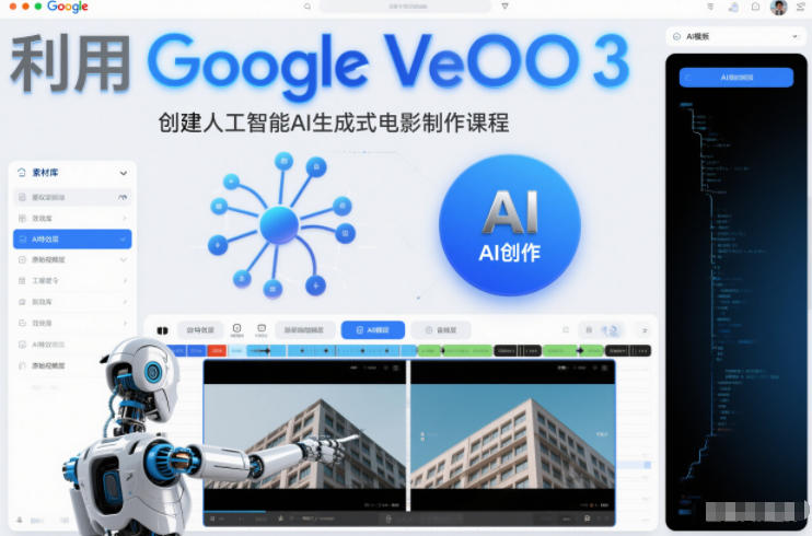 利l用Google Veo 3创建人工智能AI生成式电影制作课程,使用人工智能的力量创建令人惊叹的视频_就是爱分享