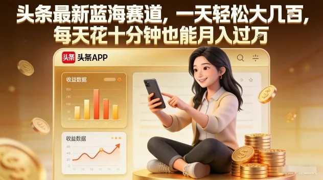 头条最新蓝海赛道，一天轻松大几张，每天花十分钟也能月入过1W【揭秘】_就是爱分享