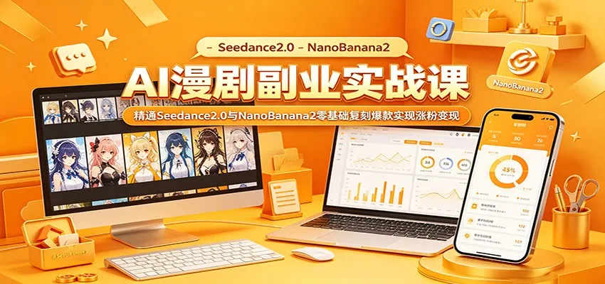 AI漫剧副业实战课:精通Seedance2.0与NanoBanana2零基础复刻爆款实现涨粉变现_一起云网创