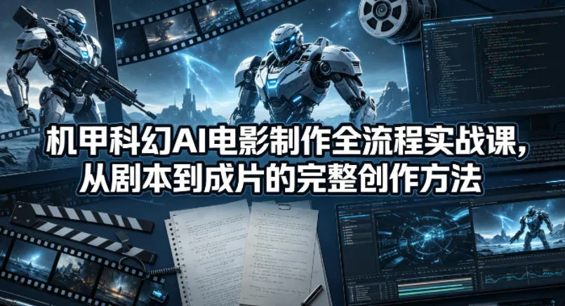 机甲科幻AI电影制作全流程实战课，从剧本到成片的完整创作方法_就是爱分享