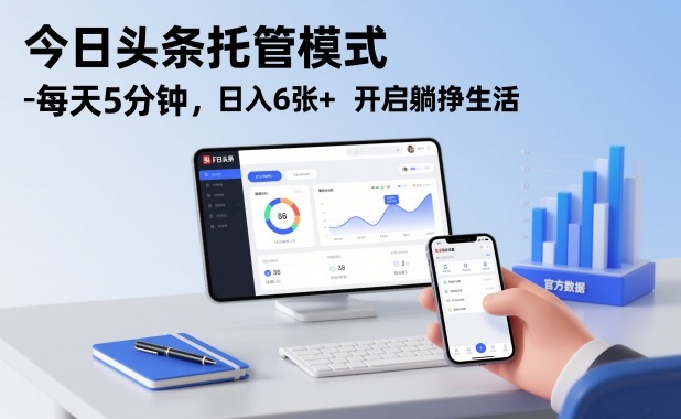 今日头条托管模式，每天5分钟，日入6张+，开启躺挣生活【揭秘】_就是爱分享