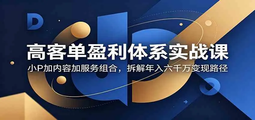 高客单盈利体系实战课:小P加内容加服务组合,拆解年入六千万变现路径_一起云网创