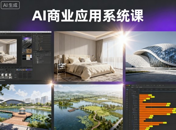 AI商业应用系统课，室内-软装-建筑-景观，智能设计+效果图+动画画实战_就是爱分享
