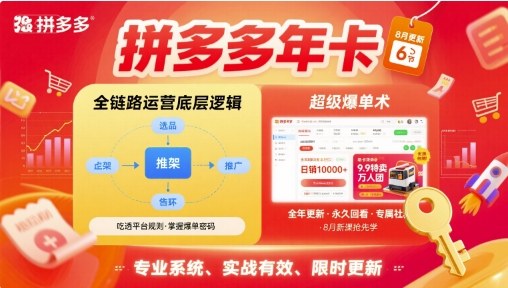 拼多多年卡,拼多多全链路运营底层逻辑,超级爆单术【更新26年1月】_就是爱分享
