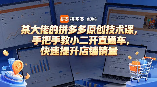 某大佬的拼多多原创技术课，手把手教小二开直通车，快速提升店铺销量_就是爱分享