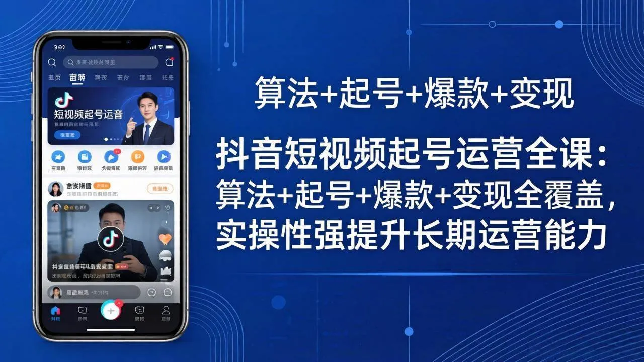 （18071期）抖音短视频起号运营全课：算法+起号+爆款+变现全覆盖，实操性强提升长期运营能力_就是爱分享