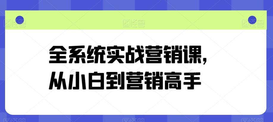 全系统实战营销课，从小白到营销高手_就是爱分享