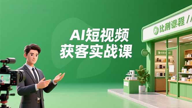 (16747期)AI短视频获客实战课,数字人创作、实体行业应用、精准引流,30天获取客源月入6万+_就是爱分享