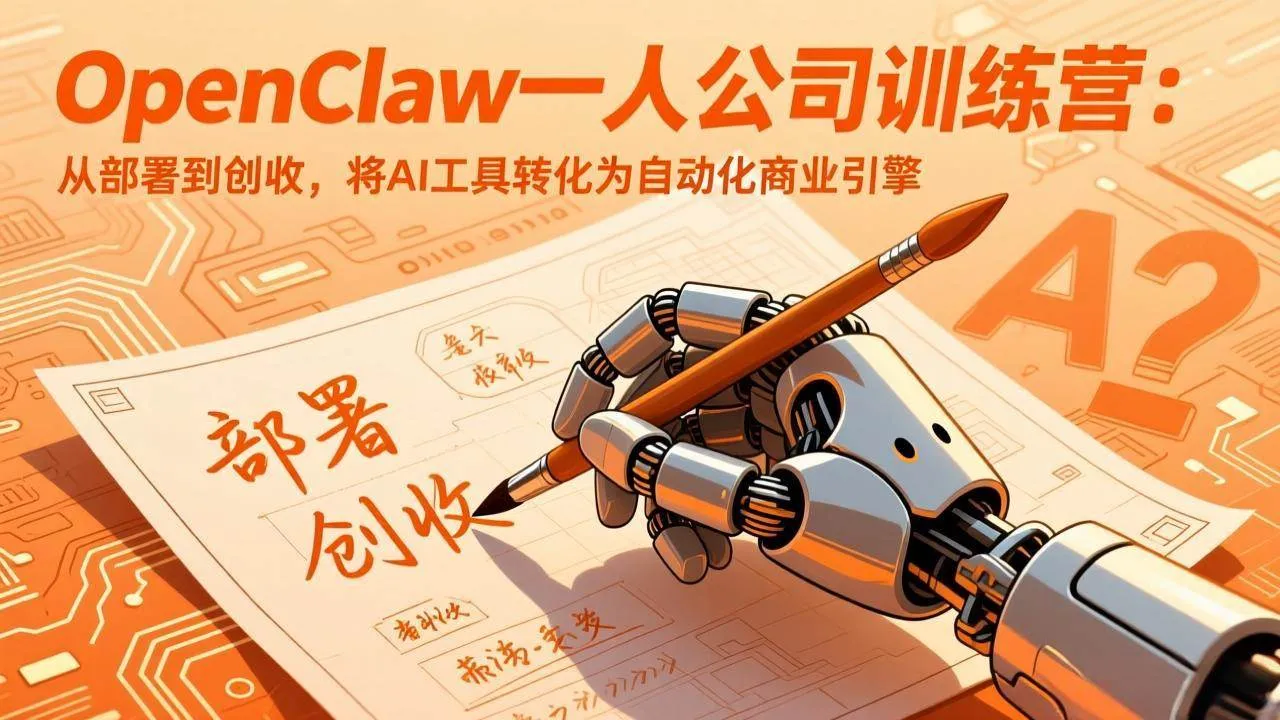 （17540期）OpenClaw一人公司训练营：从部署到创收，将AI工具转化为自动化商业引擎_就是爱分享
