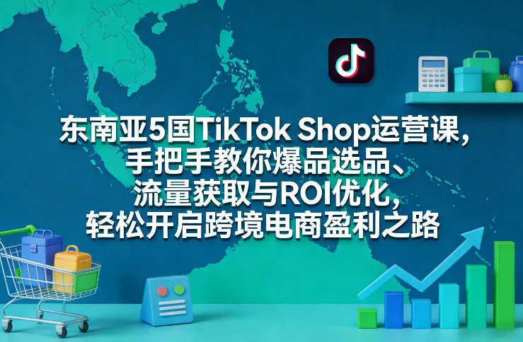 东南亚5国TikTok Shop运营课，手把手教你爆品选品、流量获取与ROI优化，轻松开启跨境电商盈利之路_就是爱分享