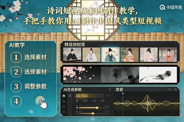 古诗词短视频案例制作教学，手把手教你用AI制作中国风类型短视频_就是爱分享