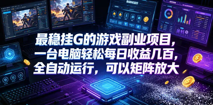 低成本网游挂机项目,单号保底日入100左右,可矩阵放大!合法合规!_一起云网创