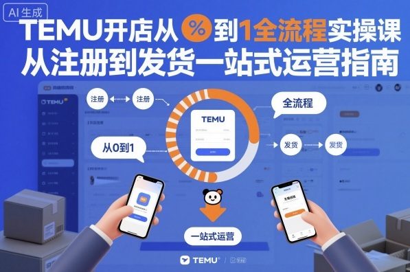 TEMU开店从0到1全流程实操课，从注册到发货一站式运营指南_就是爱分享