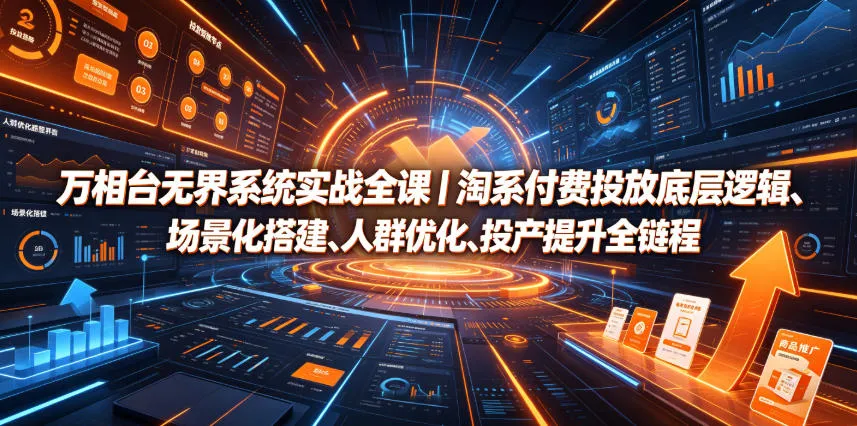 万相台无界系统实战全课｜淘系付费投放底层逻辑、场景化搭建、人群优化、投产提升全链路运营教程_一起云网创