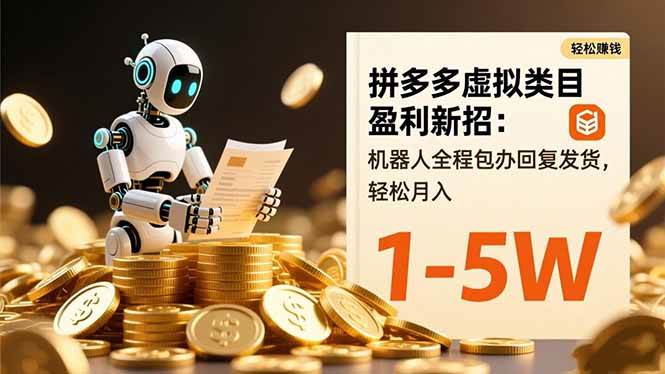 （16529期）拼多多虚拟类目盈利新招：机器人全程包办回复发货，轻松月入 1-5W_就是爱分享