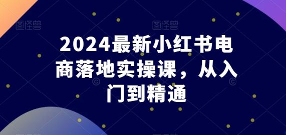 2024最新小红书电商落地实操课，从入门到精通_就是爱分享