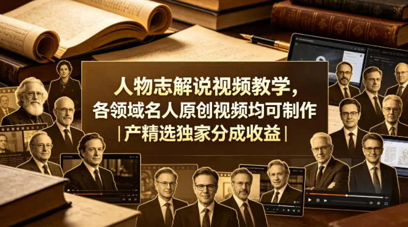 人物志解说视频教学，各领域名人原创视频均可制作丨精选独家分成收益_就是爱分享