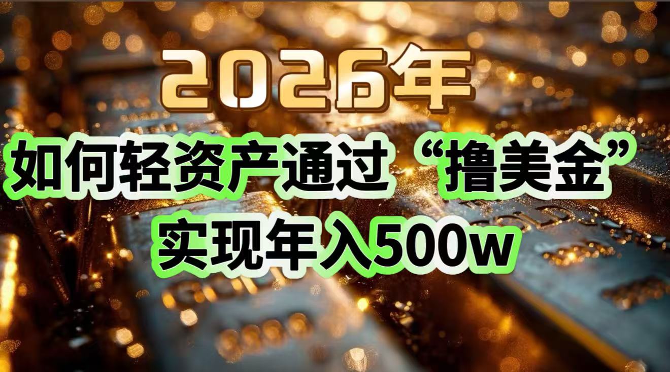 2026年如何轻资产通过“撸美金”实现年入500w_就是爱分享
