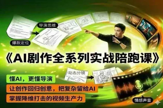 AI剧作全系列实战陪跑课,懂AI,更懂导演,让创作回归创意,把复杂留给AI,掌握降维打击的视频生产力_一起云网创