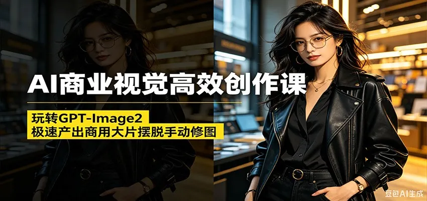 AI商业视觉高效创作课:玩转GPT-Image2,极速产出商用大片摆脱手动修图_一起云网创