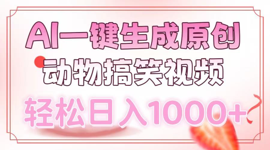 AI一键生成原创动物搞笑视频，轻松日入1000+_就是爱分享