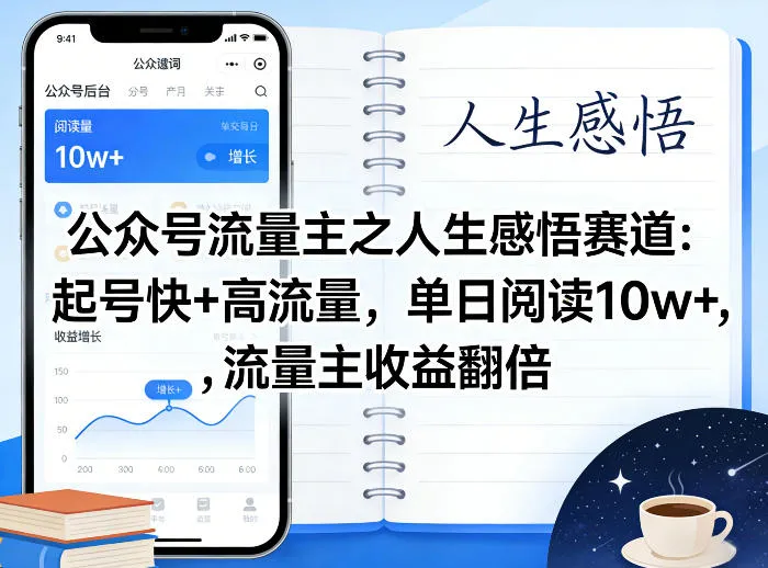 公众号流量主之人生感悟赛道，起号快+高流量，单日阅读10w+，流量主收益翻倍_就是爱分享