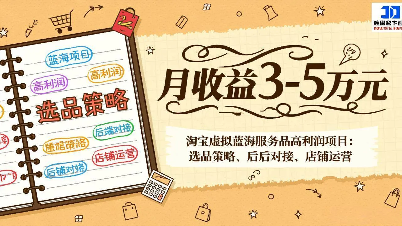 （17283期）淘宝虚拟蓝海服务品高利润项目：选品策略、后端对接、店铺运营，月收益可达3-5万元_就是爱分享