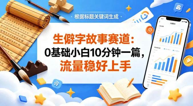 公众号流量主——生僻字故事赛道，流量稳，好上手，0基础小白也能10分钟一篇_就是爱分享